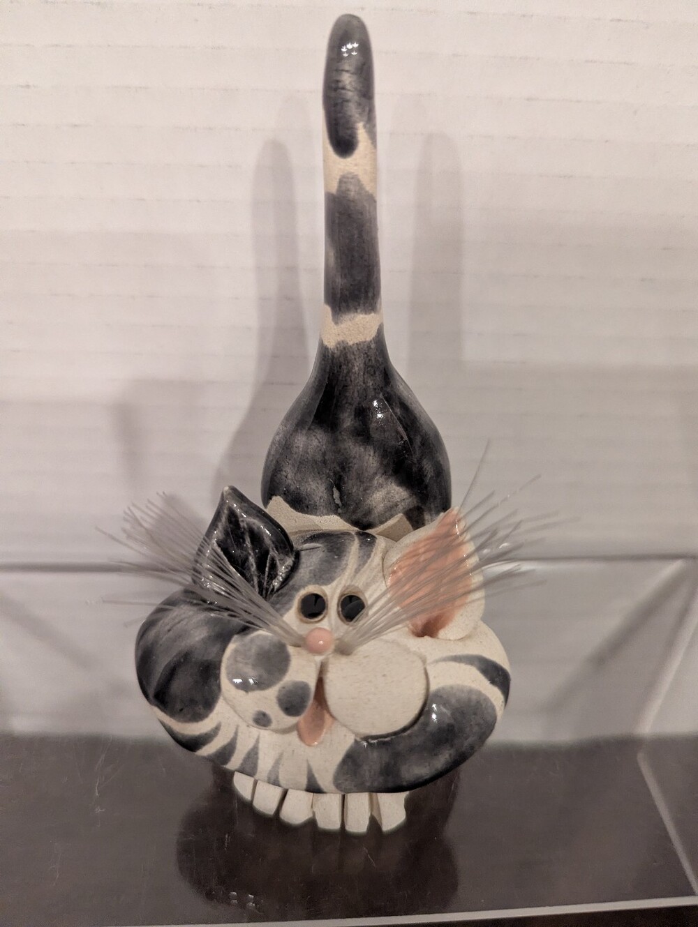 Vintage 2003 Signed Sherri Pence "Pence Pets" Ceramic Cat Card Holder?